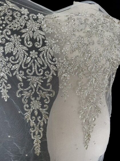 SILVER BORDER TULLE